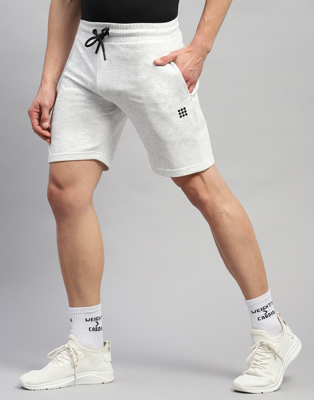 Men Grey Solid Regular Fit Short