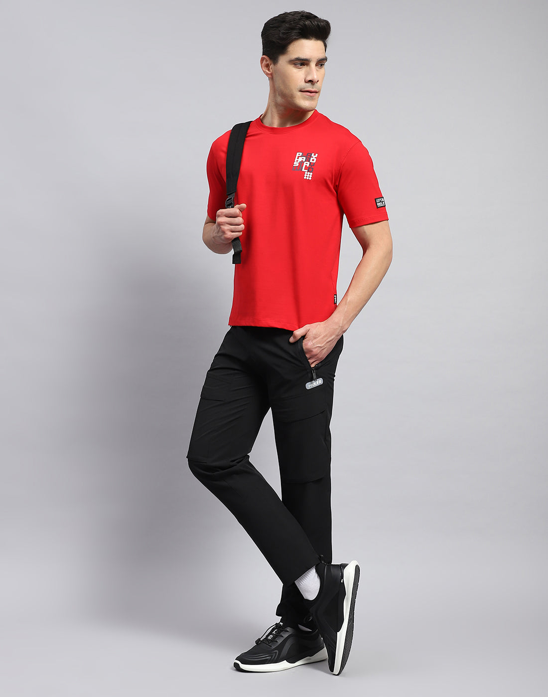 Men Red Printed Round Neck Half Sleeve T-Shirt