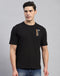 Rock.it Men Black Printed Round Neck Half Sleeve T-Shirt