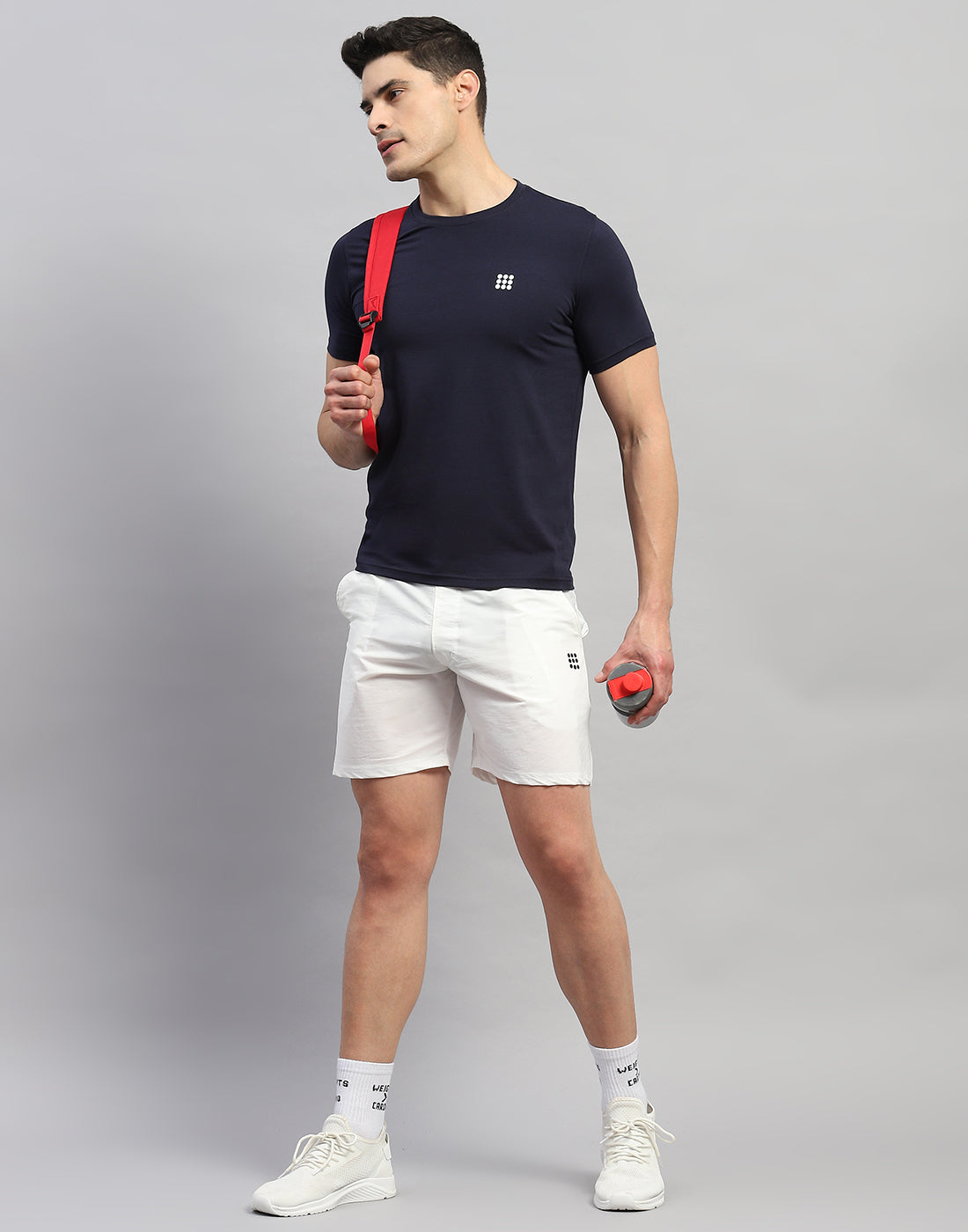 Rock.it Men Navy Blue Solid Round Neck Half Sleeve T-Shirt