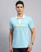 Rock.it Men Blue Solid Collar Half Sleeve T-Shirt