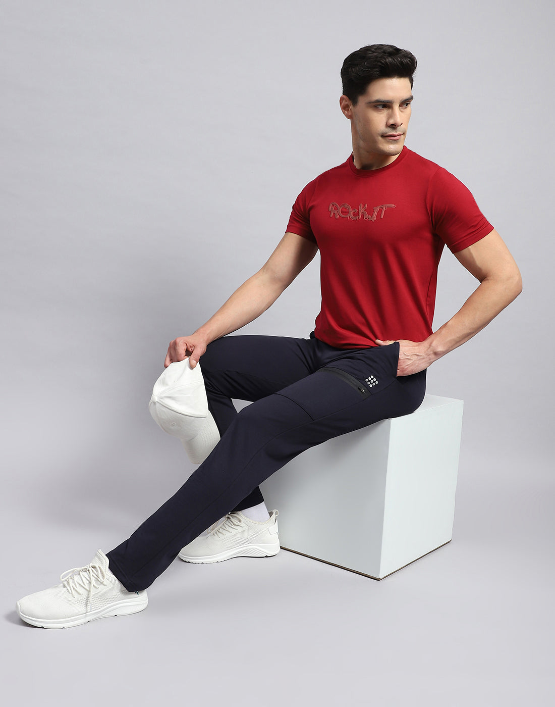 Rock.it Men Navy Blue Solid Smart Fit Jogger