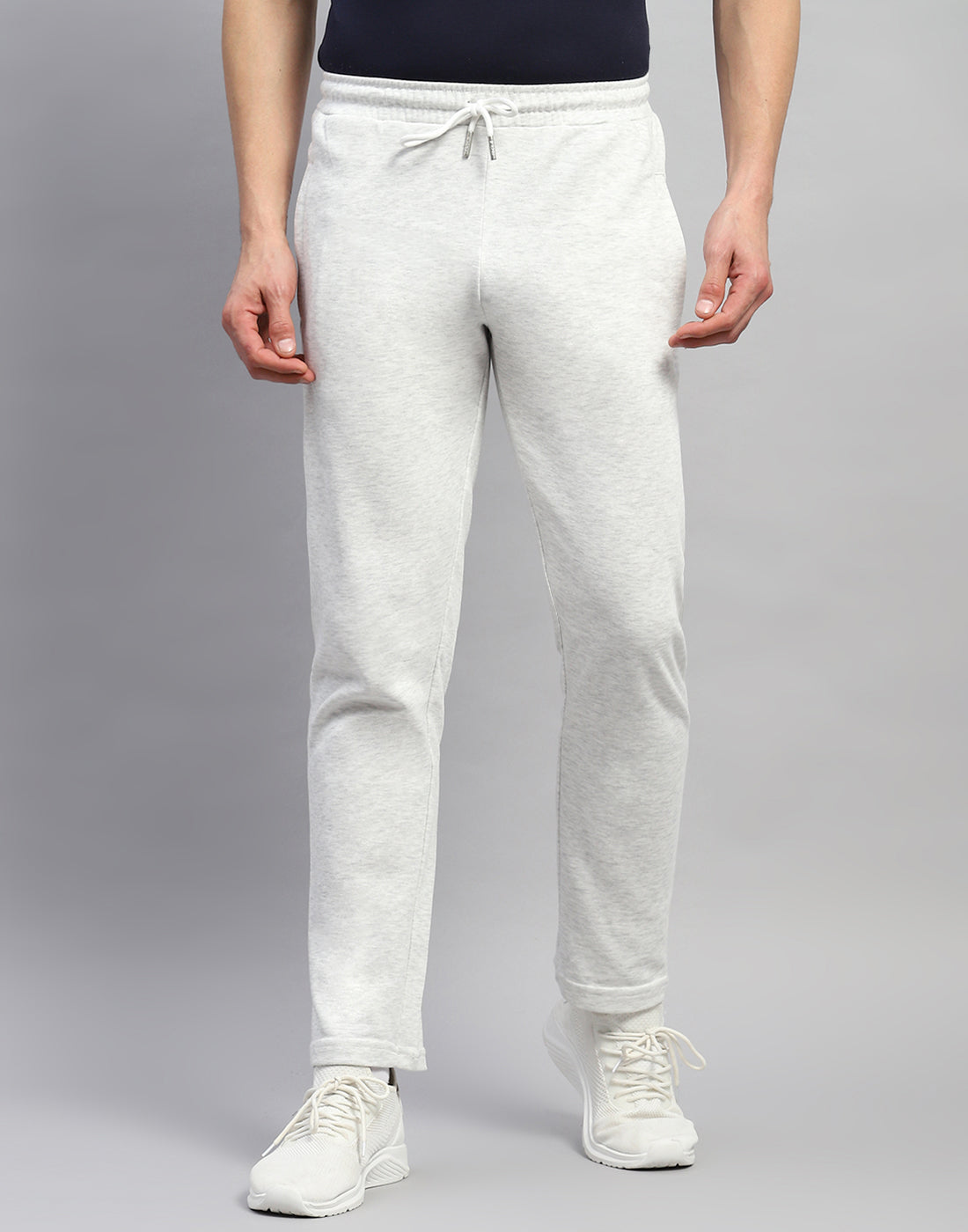 Men Grey Solid Regular Fit Lower