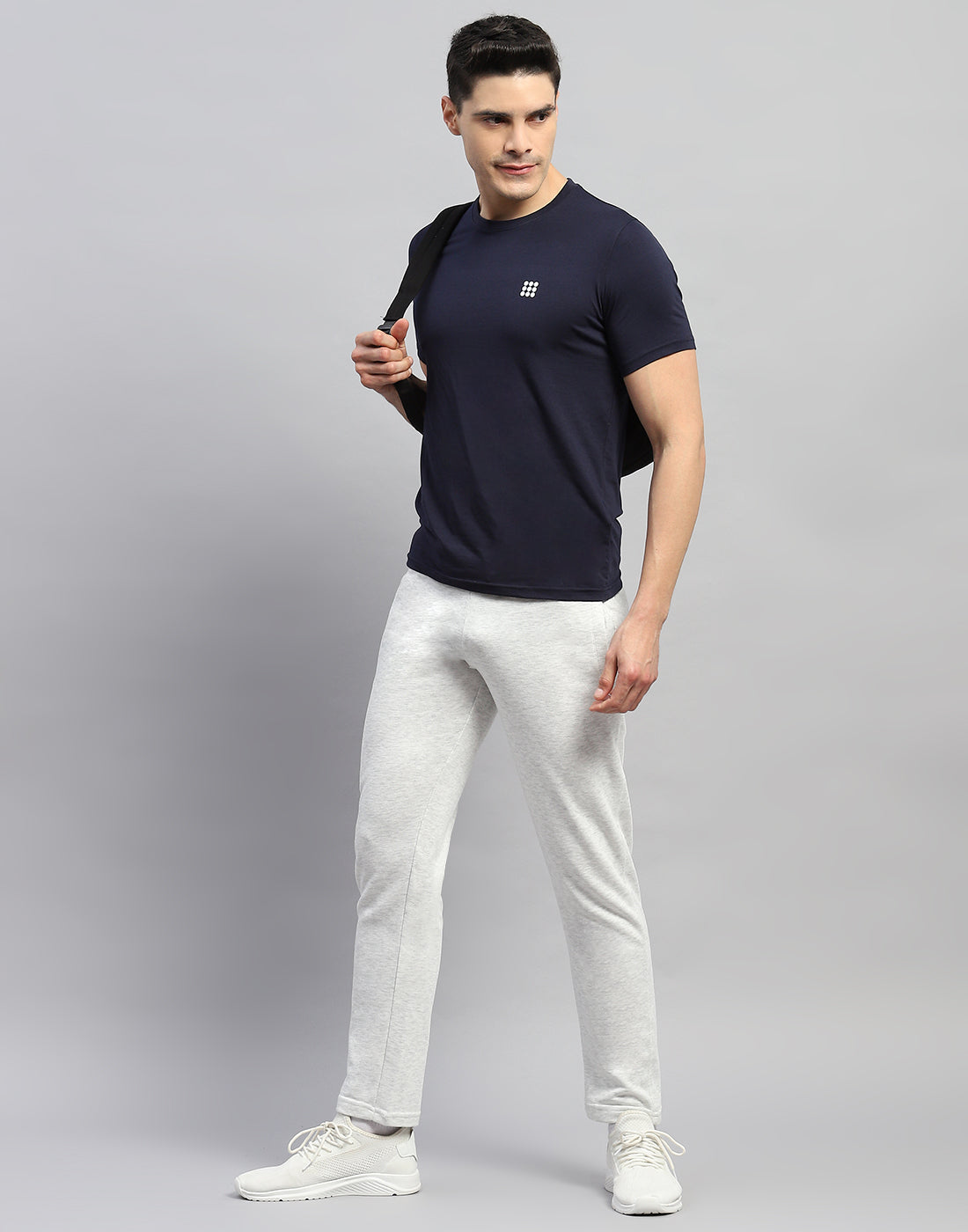 Men Grey Solid Regular Fit Lower