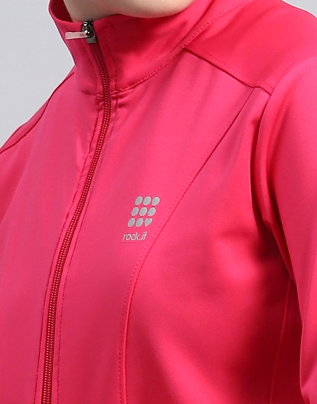 Women Pink Solid Collar Full Sleeve Top