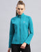 Rock.it Women Turquoise Blue Solid Collar Full Sleeve Top