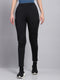 Women Black Solid Regular Fit Lower
