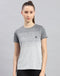 Rock.it Women Grey Stripe Round Neck Half Sleeve Top