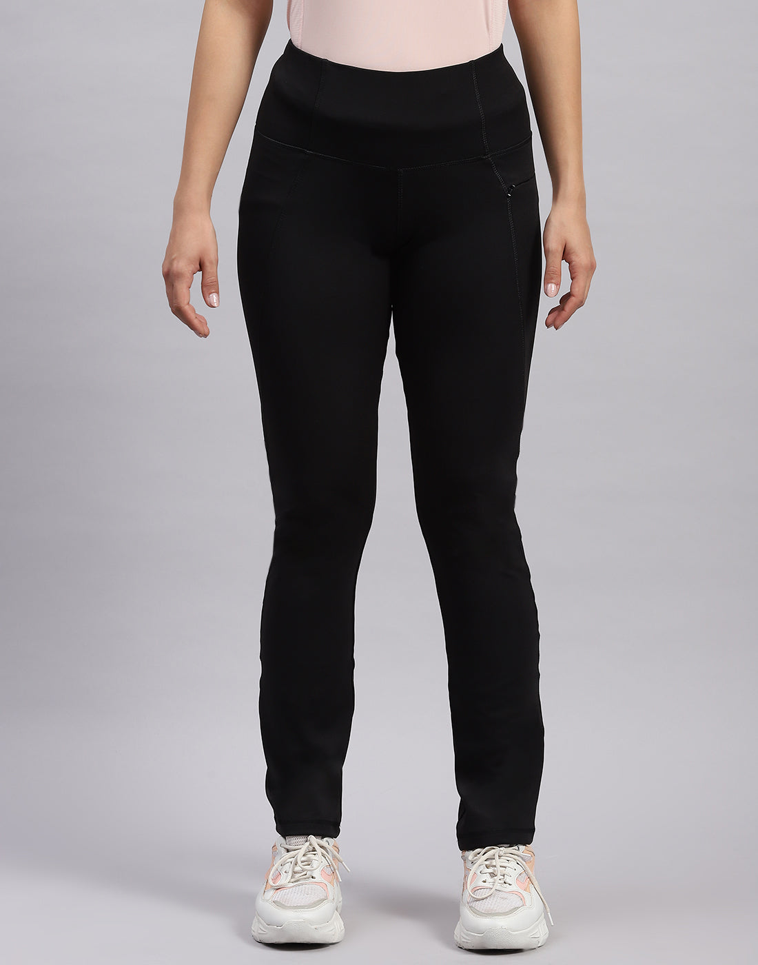 Women Black Solid Smart Fit Lower