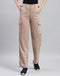 Women Khaki Solid Straight Fit Cargo
