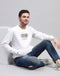 Rock.it Men White Printed Round Neck Full Sleeve Sweatshirt