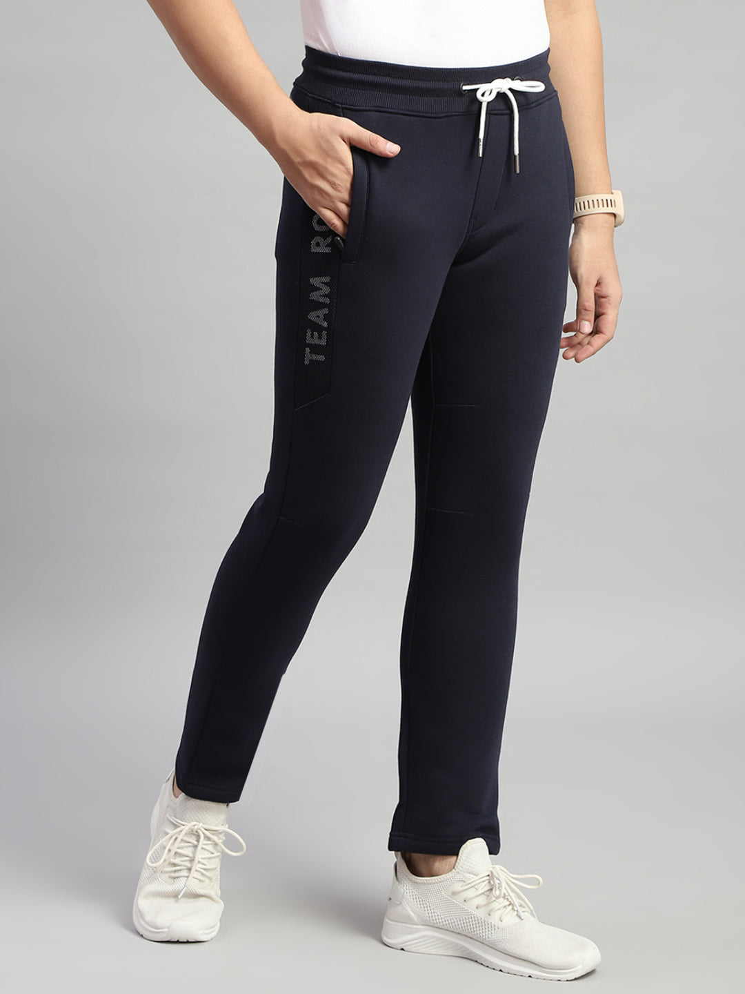 Rock.it Men Navy Blue Printed Regular Fit Lower