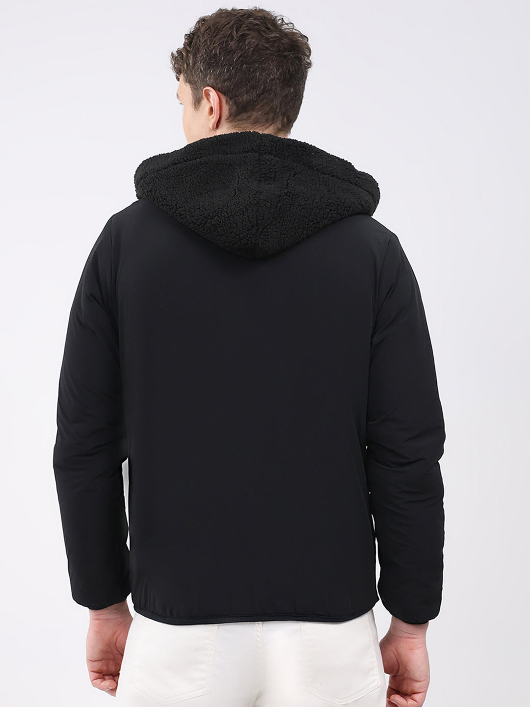 Rock.it Men Black Solid Hooded Full Sleeve Reversible Jacket