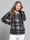 Rock.it Women Black Self Design Round Neck Full Sleeve Sweatshirt