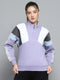Rock.it Women Purple Solid Mock Neck Full Sleeve Sweatshirt
