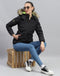 Rock.it Women Black Solid Hooded Full Sleeve Heating Jacket