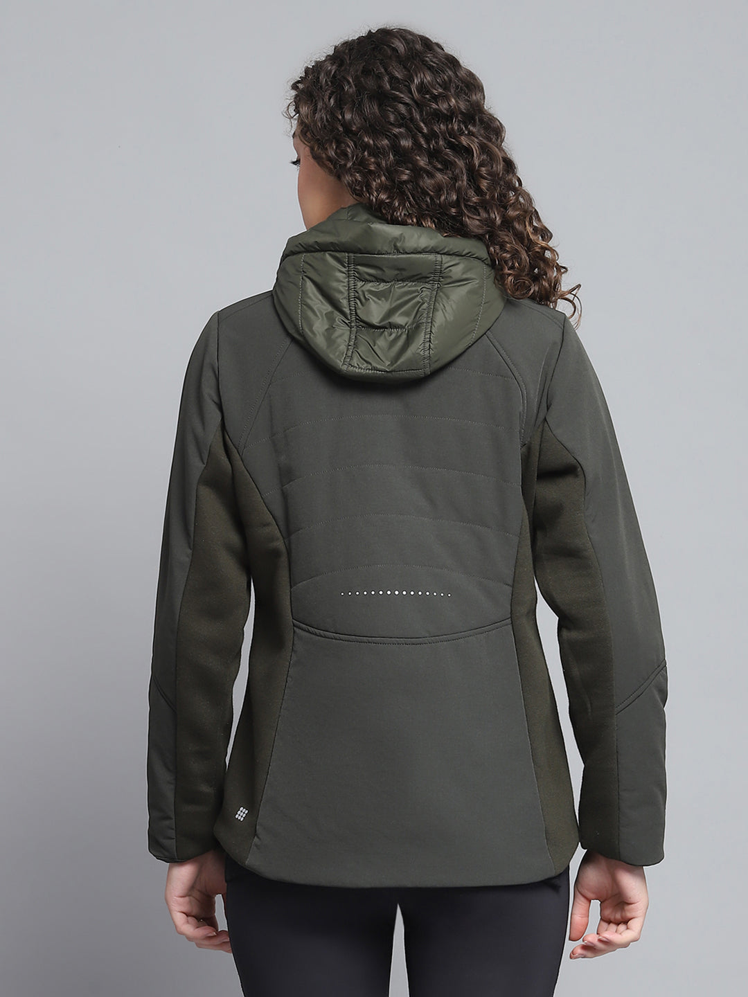 Rock.it Women Olive Solid Hooded Full Sleeve Jacket