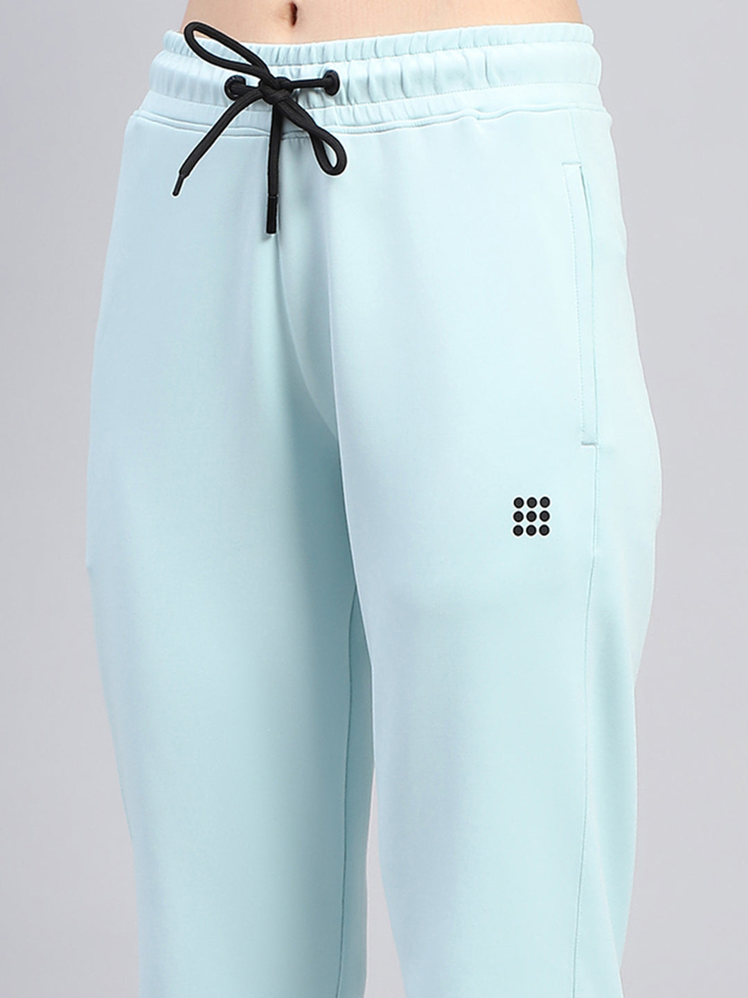 Women Blue Solid Round Neck Full Sleeve Tracksuit