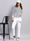Rock.it Women White Printed Hooded Full Sleeve Tracksuit