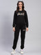 Rock.it Women Black Printed Round Neck Full Sleeve Cords Set