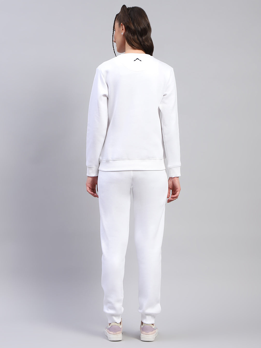 Rock.it Women White Printed Round Neck Full Sleeve Cords Set