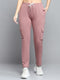 Women Peach Solid Regular Fit Lower