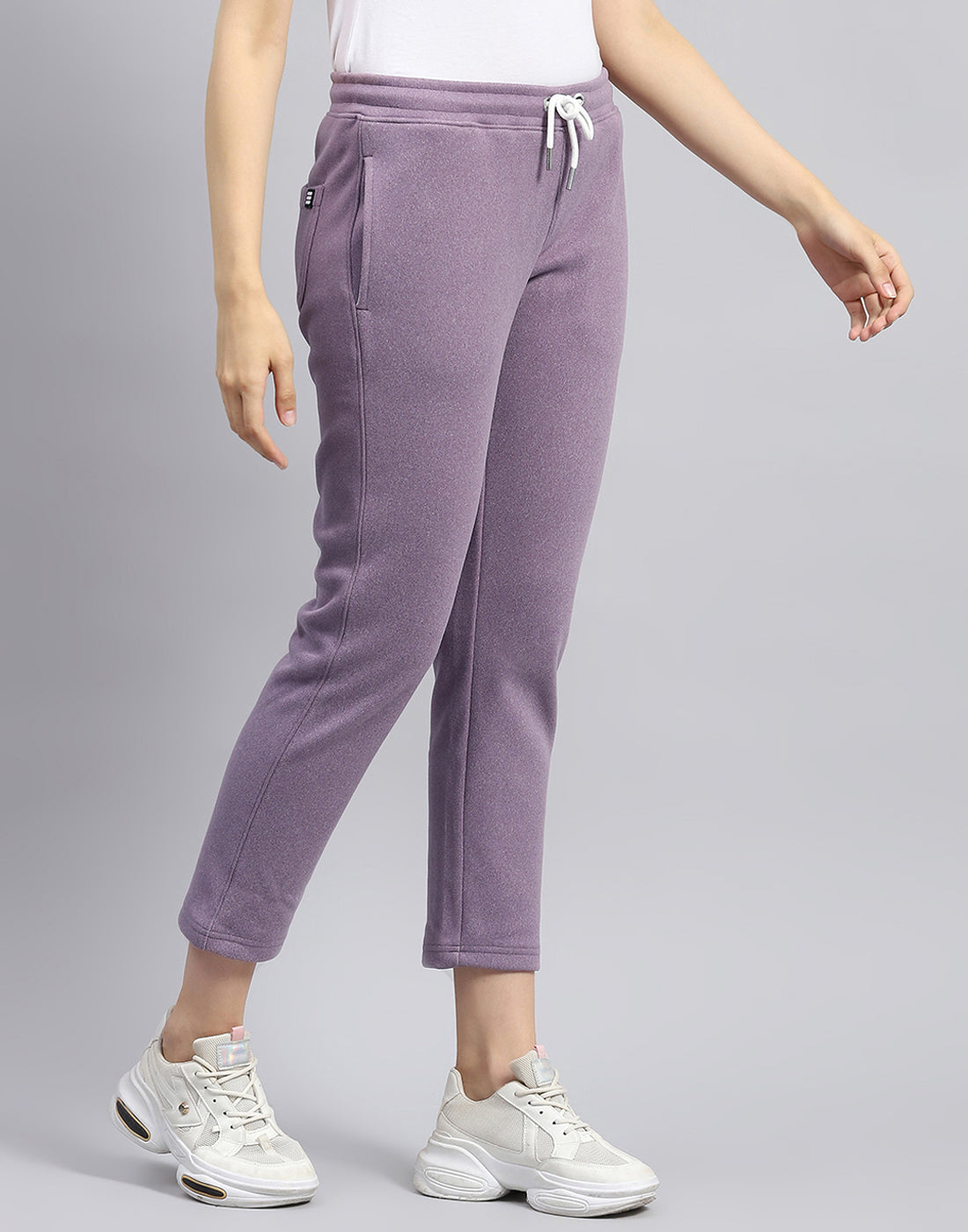 Women Purple Solid Regular Fit Winter Lower