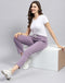 Women Purple Solid Regular Fit Winter Lower