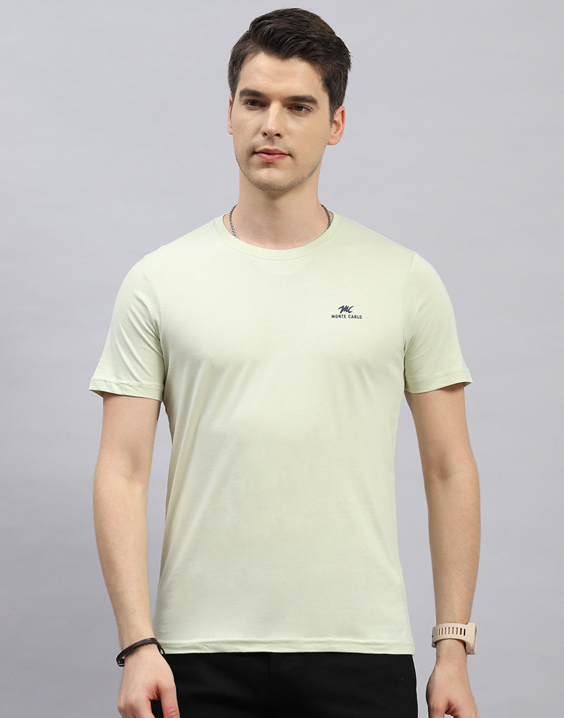 Men Green, Pink & Yellow Solid Round Neck Half Sleeve T-Shirt (Pack of 3)