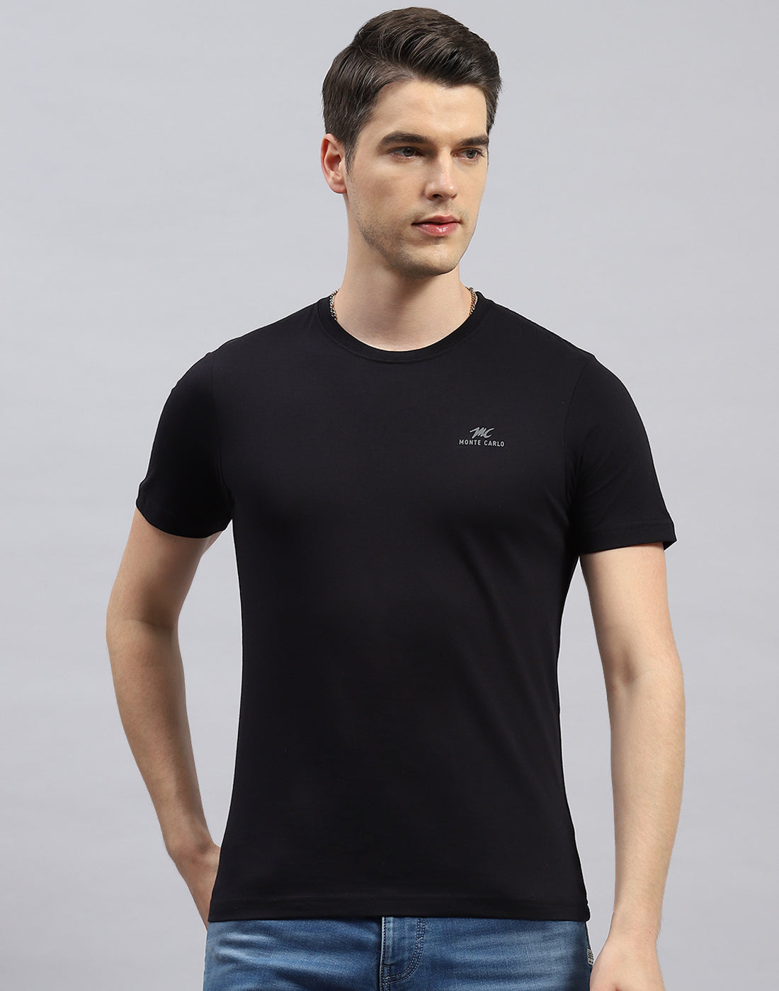 Men Black, Blue & Off White Solid Round Neck Half Sleeve T-Shirt (Pack of 3)