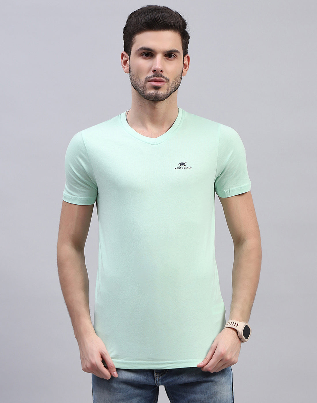 Men Multicolor Solid V Neck Half Sleeve T-Shirt (Pack of 3)