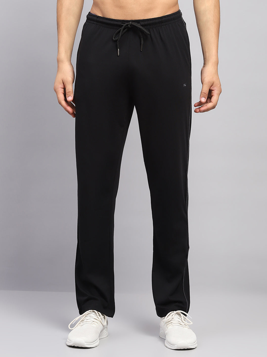 Men Black Solid Regular Fit Lower
