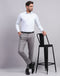 Men Off White Check Collar Full Sleeve Shirt