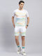 Men White Printed Regular Fit Bermuda Set