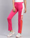 Women Magenta Colourblocked Regular Fit Lower