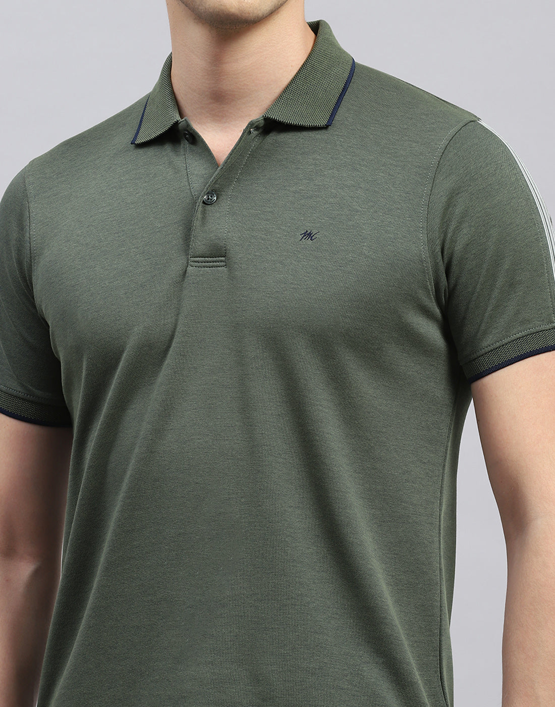 Men Olive Solid Polo Collar Half Sleeve Lower Set