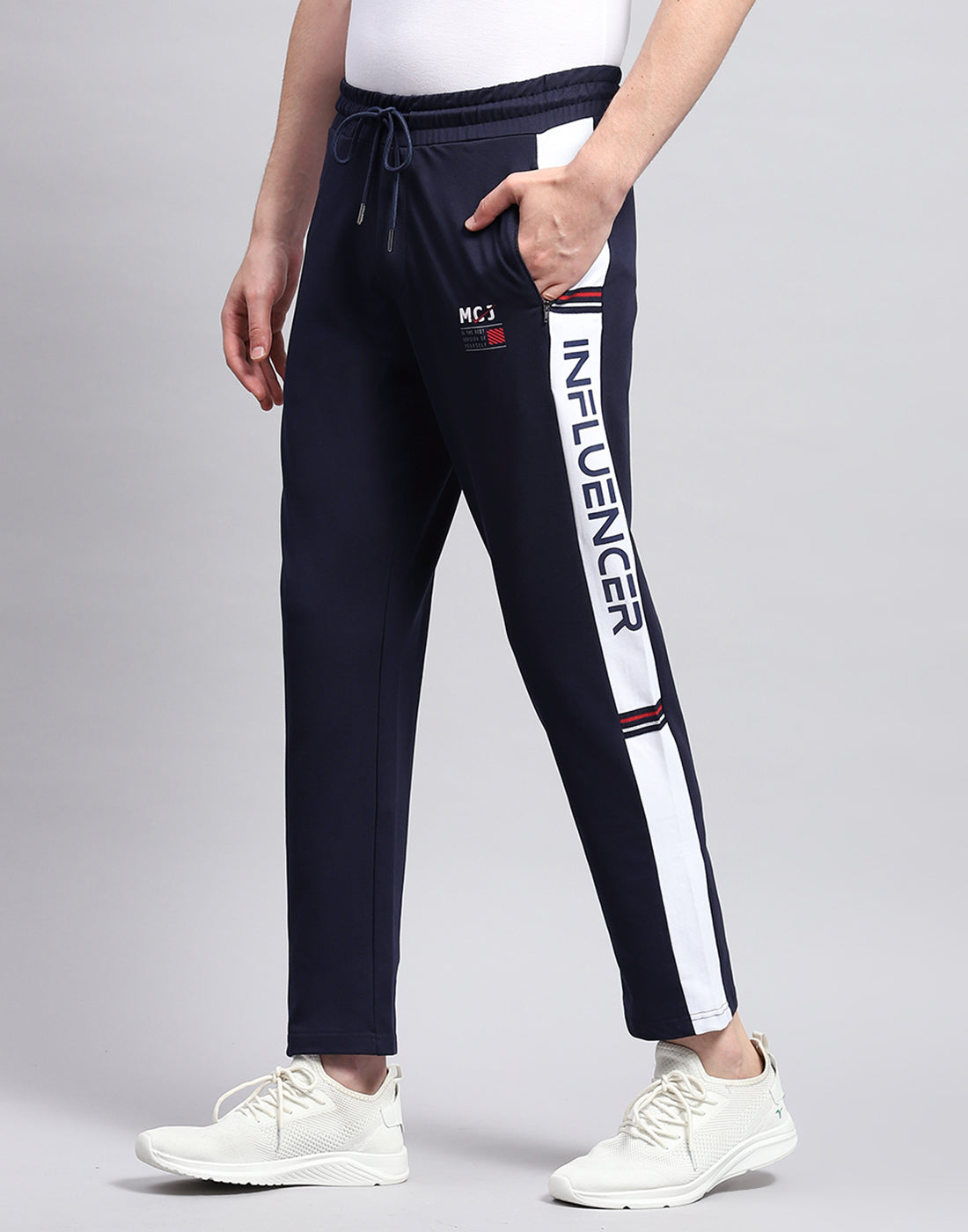 Men Navy Blue Solid Regular Fit Lower