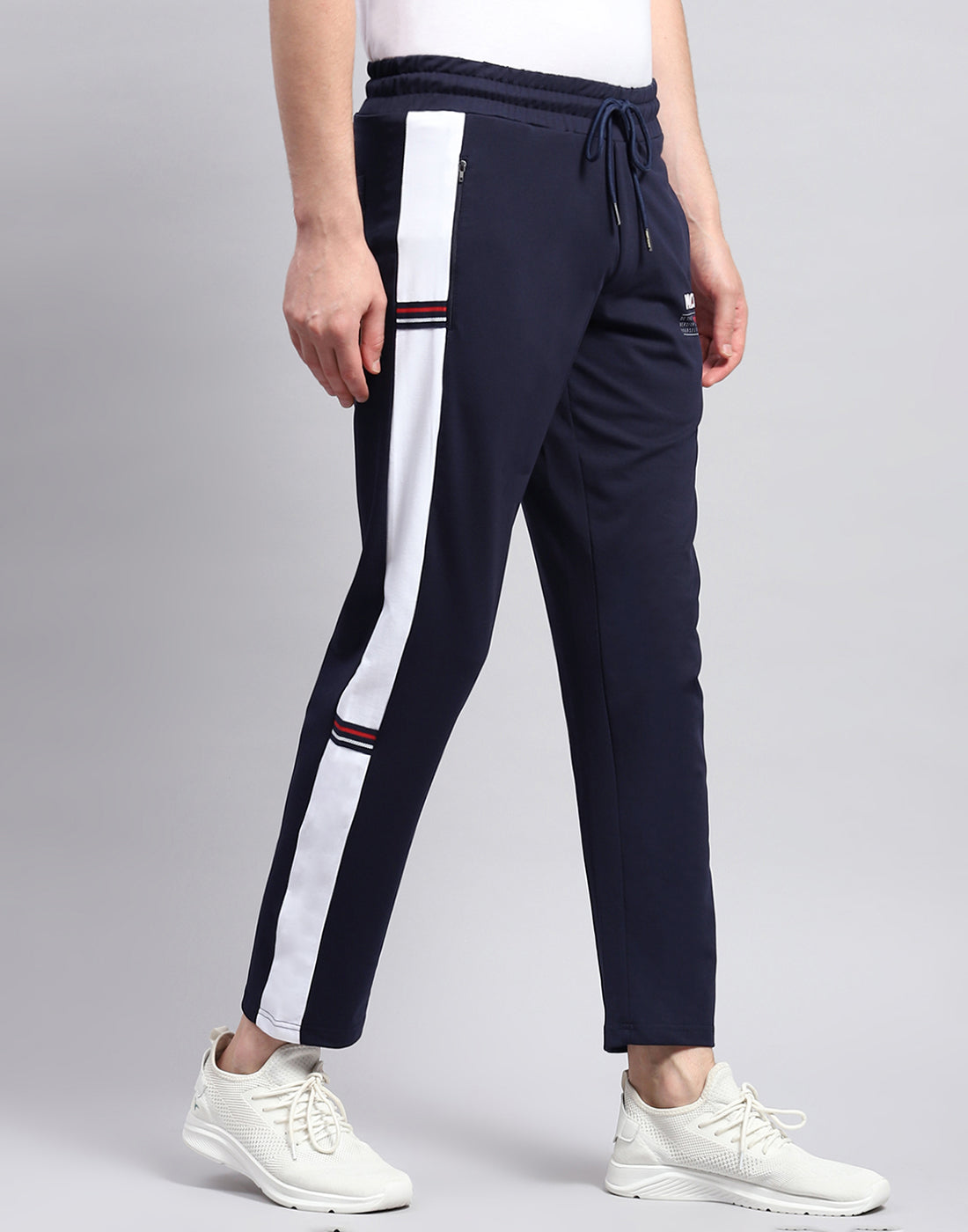 Men Navy Blue Solid Regular Fit Lower