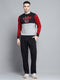 Men Navy Blue Printed Round Neck Full Sleeve Winter Tracksuit