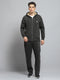 Men Olive Solid Hooded Full Sleeve Winter Tracksuit