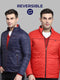 Men Navy Blue Solid Mock Neck Full Sleeve Jacket