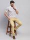 Men White Printed Collar Half Sleeve T-Shirt