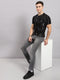 Men Black Printed Round Neck Half Sleeve T-Shirt