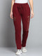 Women Maroon Printed Regular Fit Winter Lower