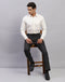 Men Grey Solid Smart Fit Trouser