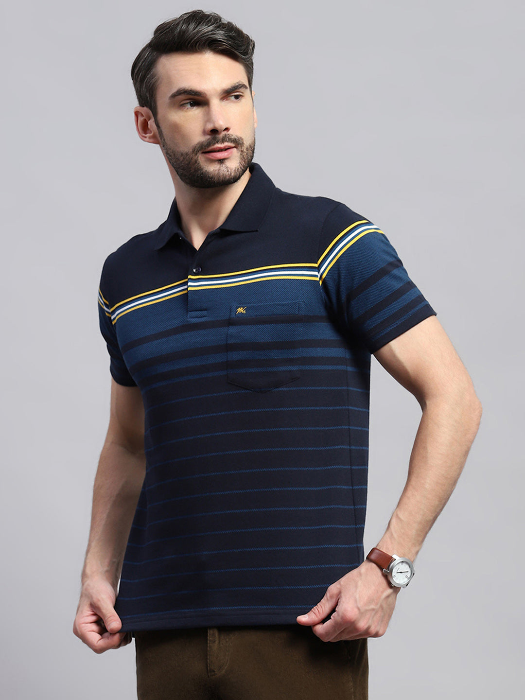 Men Olive Solid Regular Fit Trouser