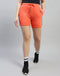 Women Orange Solid Regular Fit Short