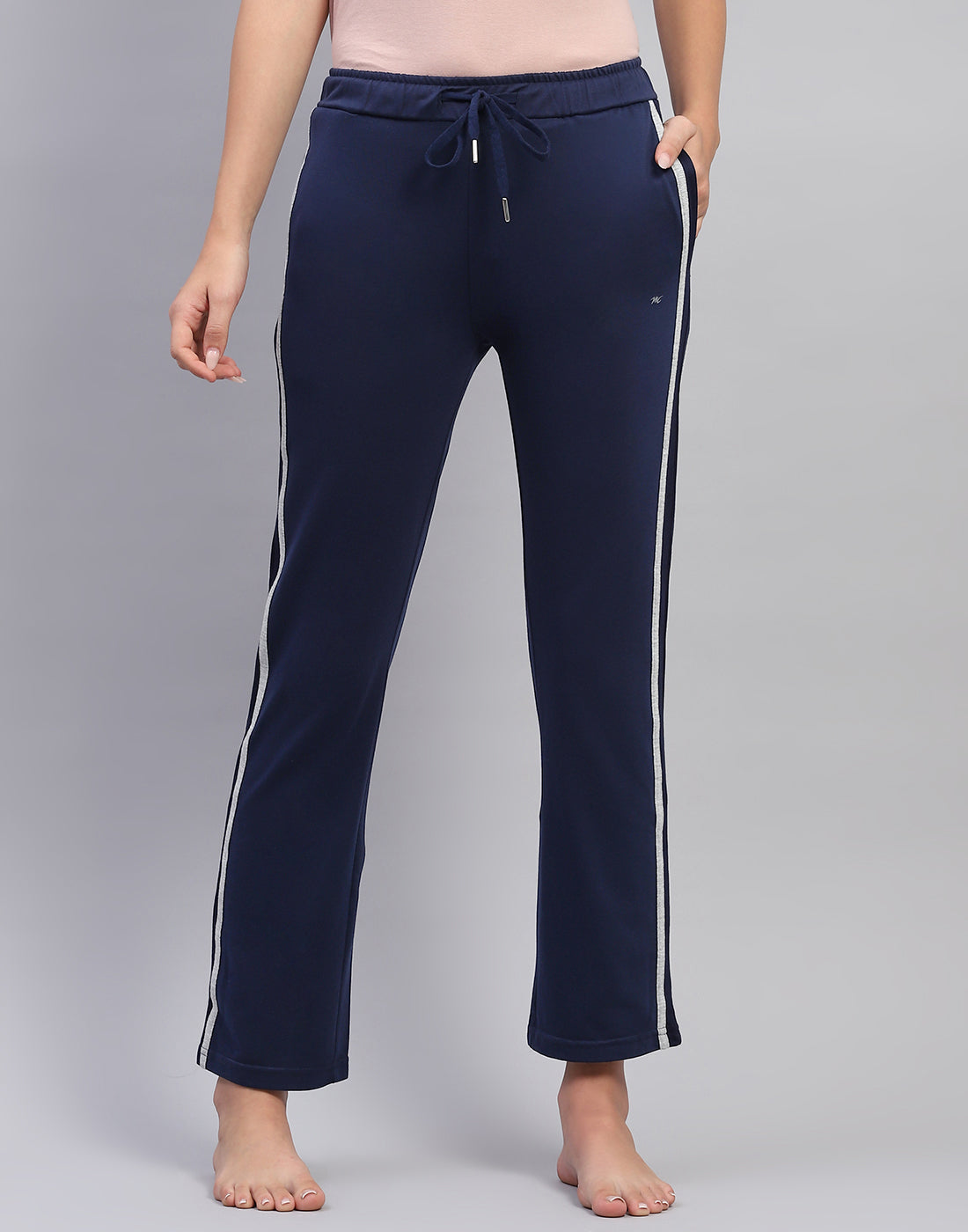 Women Blue Solid Regular Fit Lower