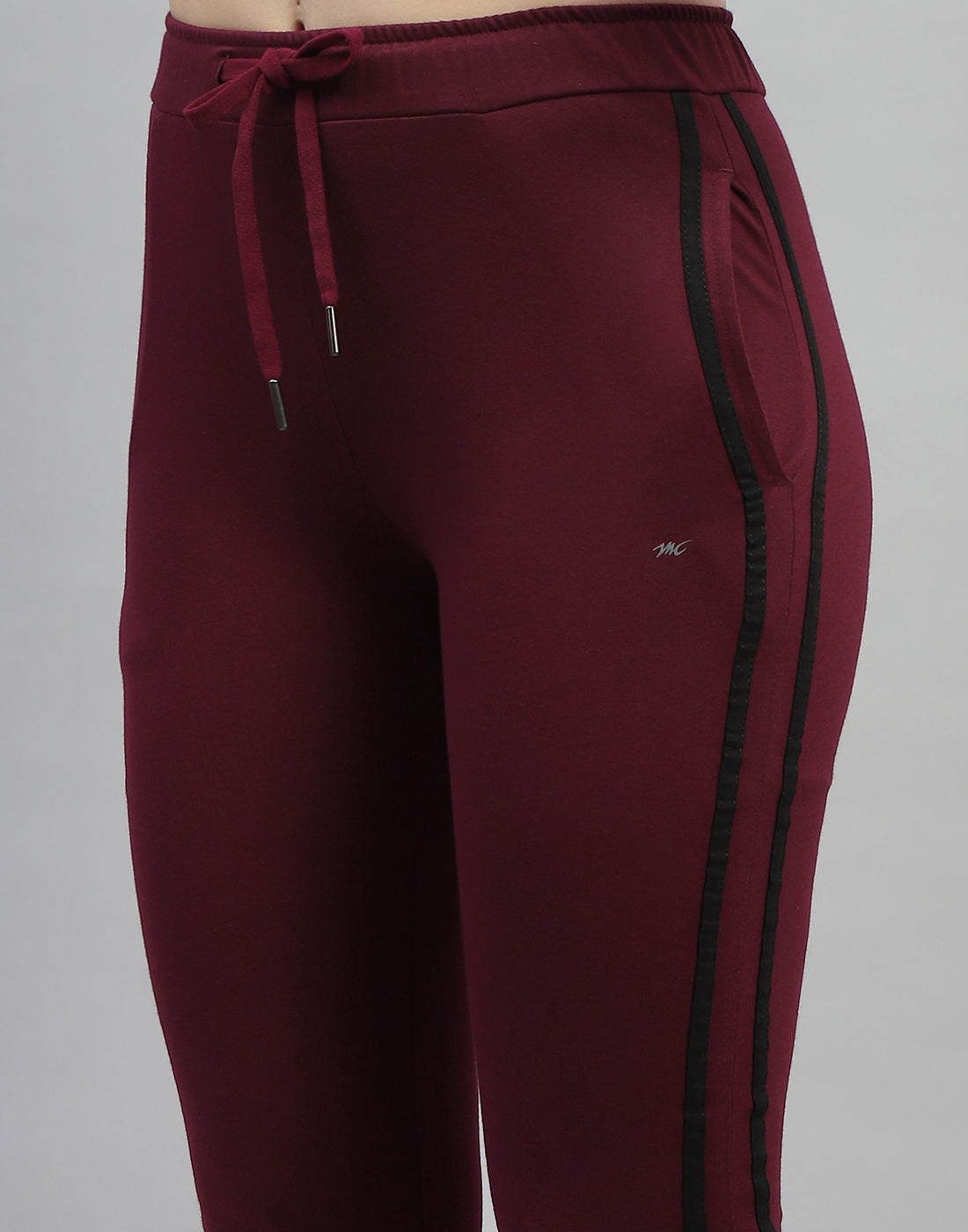 Women Maroon Solid Regular Fit Lower