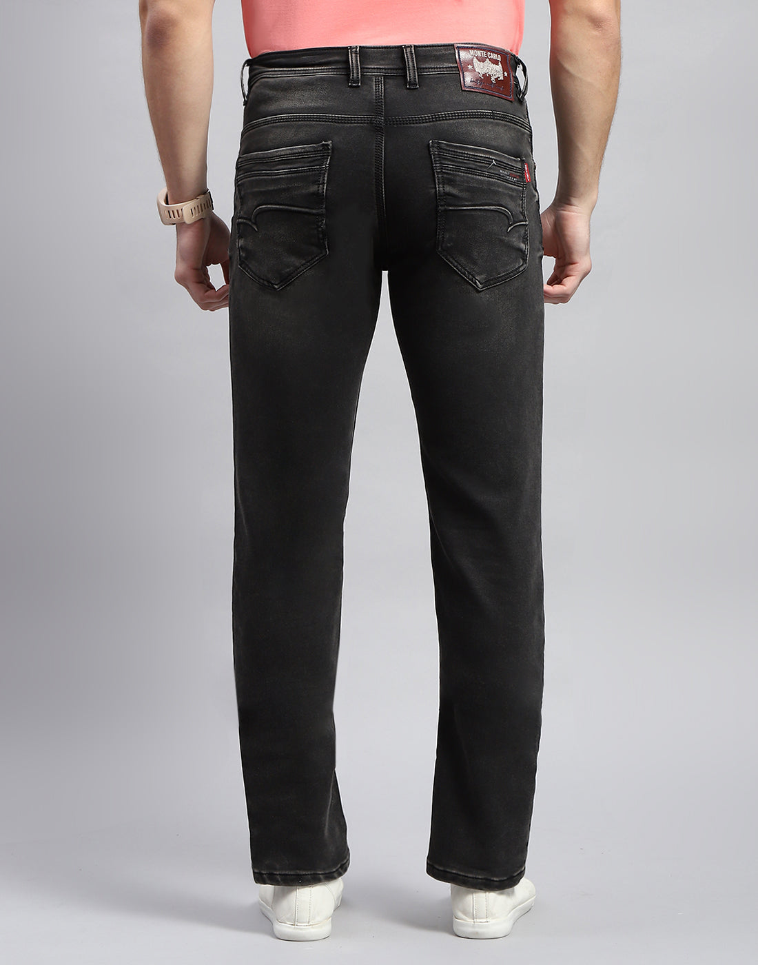 Men Grey Light Wash Slim Fit Denim
